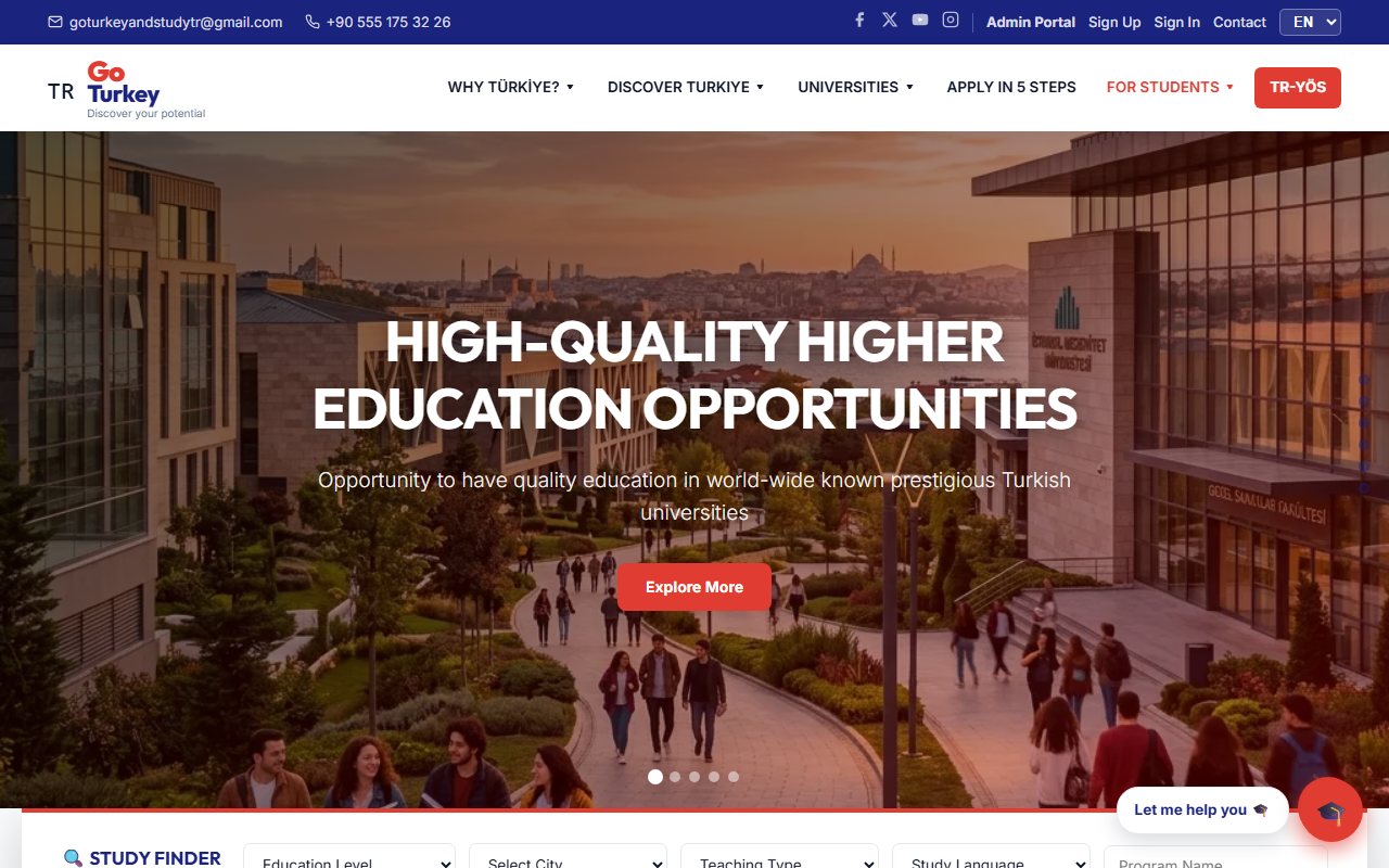 Go Turkey higher-education portal